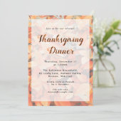 Invitation Dîner de Thanksgiving Feuilles d'automne oranges (Debout devant)