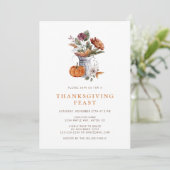 Invitation Dîner de Thanksgiving floral (Debout devant)
