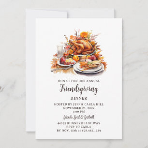 Invitation Dîner de Thanksgiving Friendsgiving