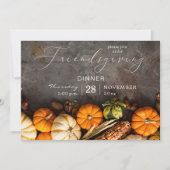 Invitation Dîner de Thanksgiving Friendsgiving Citrouilles (Devant)