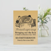 Invitation Dîner de Thanksgiving Funny Famille Reunion Invita (Debout devant)