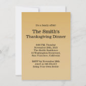 Invitation Dîner de Thanksgiving Funny Famille Reunion Invita (Dos)