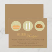 Invitation Dîner de Thanksgiving Moderne Minimaliste (Devant / Derrière)