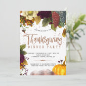 Invitation Dîner de Thanksgiving moderne rustique de récolte (Debout devant)