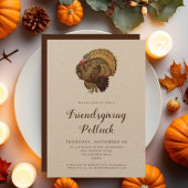 Invitation Dîner de Thanksgiving Potluck Vintage Turquie