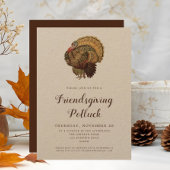 Invitation Dîner de Thanksgiving Potluck Vintage Turquie