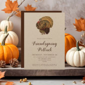 Invitation Dîner de Thanksgiving Potluck Vintage Turquie