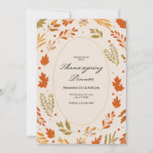 Invitation Dîner de Thanksgiving pour le Motif de la feuille  (Devant)