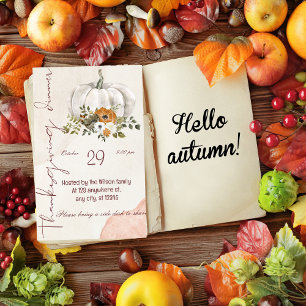 Invitation Dîner de Thanksgiving Remercions