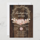 Invitation Dîner de Thanksgiving Russe Citrouille Pampas Wrea (Devant)