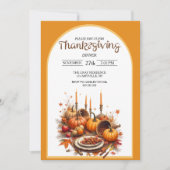 Invitation Dîner de Thanksgiving rustique (Devant)