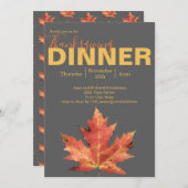 Invitation Dîner de Thanksgiving rustique (Devant / Derrière)