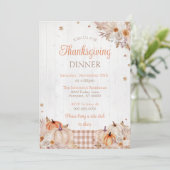 Invitation Dîner de Thanksgiving rustique (Debout devant)