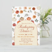 Invitation Dîner de Thanksgiving rustique à la citrouille d'a (Debout devant)