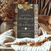 Invitation Dîner de Thanksgiving Rustique Bois de Pays Cône d