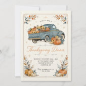 Invitation Dîner de Thanksgiving rustique Citrouille (Devant)