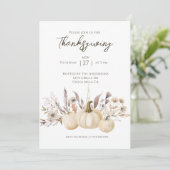 Invitation Dîner de Thanksgiving rustique citrouille (Debout devant)