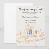 Invitation Dîner de Thanksgiving rustique élégant (Devant / Derrière)