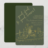 Invitation Dîner de Thanksgiving rustique élégant (Devant / Derrière)