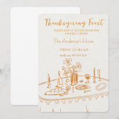 Invitation Dîner de Thanksgiving rustique élégant (Devant / Derrière)