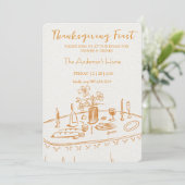 Invitation Dîner de Thanksgiving rustique élégant (Debout devant)