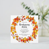 Invitation Dîner De Thanksgiving Rustique Illustré À La Main (Debout devant)