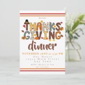 Invitation Dîner de Thanksgiving Script Festif (Debout devant)