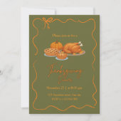 Invitation Dîner de Thanksgiving Simple Élégant (Devant)