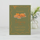 Invitation Dîner de Thanksgiving Simple Élégant (Debout devant)