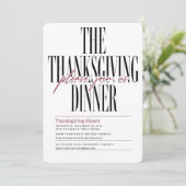 Invitation Dîner de Thanksgiving sur un scénario éditorial (Debout devant)
