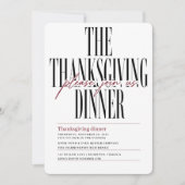 Invitation Dîner de Thanksgiving sur un scénario éditorial (Devant)