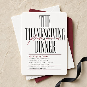 Invitation Dîner de Thanksgiving sur un scénario éditorial