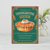 Invitation Dîner de Thanksgiving Tarte au potiron Marron (Debout devant)