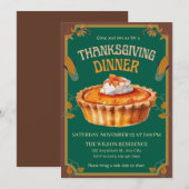 Invitation Dîner de Thanksgiving Tarte au potiron Marron (Devant / Derrière)