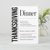 Invitation Dîner de Thanksgiving Typographie Moderne (Debout devant)