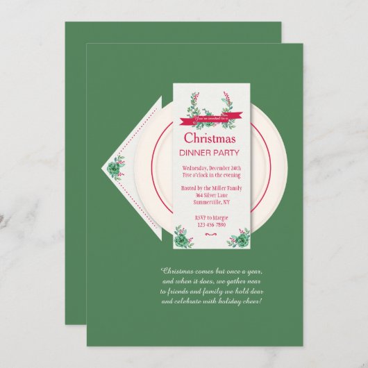 Invitation Dîner De Vacances (Devant / Derrière)