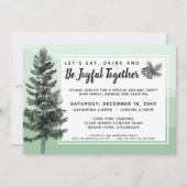 Invitation Dîner de vacances à la menthe de pin rustique / Fê (Devant)