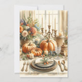 Invitation Dîner de vacances d'automne de Thanksgiving (Dos)