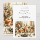 Invitation Dîner de vacances d'automne de Thanksgiving (Devant / Derrière)