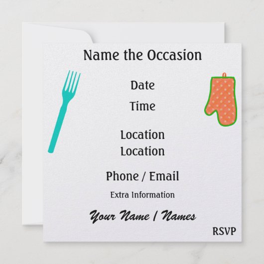 Invitation Dîner / Déjeuner / BBQ - SRF (Dos)