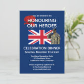 Invitation Dîner des vétérans avec drapeau britannique patrio (Debout devant)