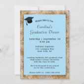 Invitation Dîner d'études Casquette Bleu Graduation (Devant)