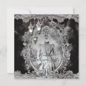 Invitation Dîner d'Halloween vintage (Devant)