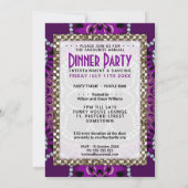 Invitation Dîner Dîner Dîner De Dentelle Violette Soirée (Dos)
