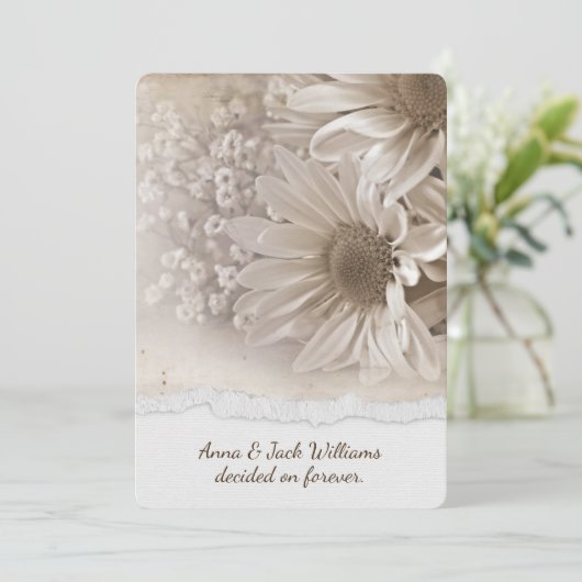 Invitation Dîner d'invitation design marguerite (Debout devant)