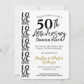 Invitation Dîner du 50e anniversaire de Mariage minimum (Devant)