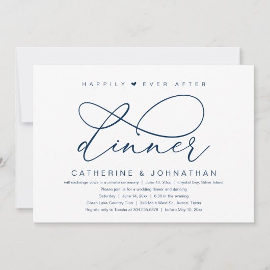 Invitation Dîner du bonheur éternel, fête romantique moderne (Devant)