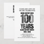 Invitation Dîner du centenaire du MOIS DE L'HISTOIRE DES NOIR (Devant / Derrière)
