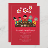 Invitation Dîner du Nouvel An chinois (Devant / Derrière)