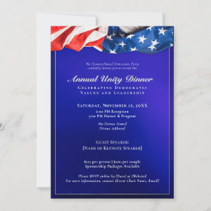 Invitation Dîner d'unité patriotique démocratique Collecte de